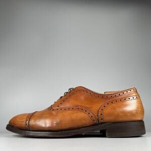 Alden 911 Men’s 9.5 Brown Leather Medallion Wingtip Brogue Oxford Dress Shoe GUC